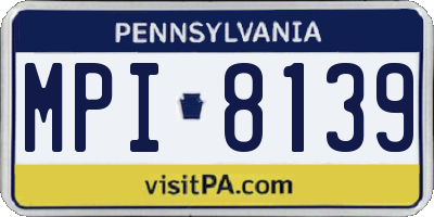 PA license plate MPI8139