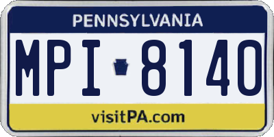 PA license plate MPI8140