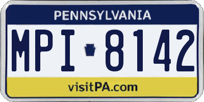 PA license plate MPI8142