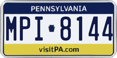 PA license plate MPI8144