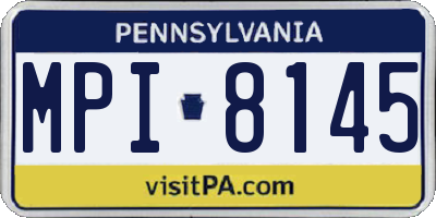 PA license plate MPI8145