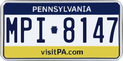 PA license plate MPI8147