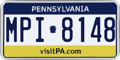 PA license plate MPI8148