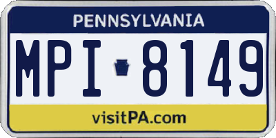 PA license plate MPI8149