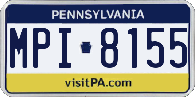 PA license plate MPI8155