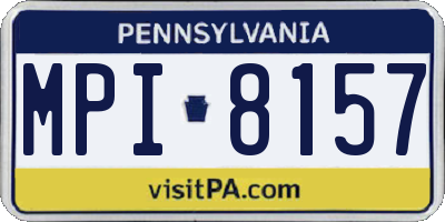 PA license plate MPI8157