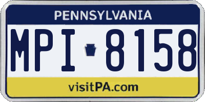 PA license plate MPI8158