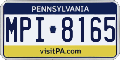 PA license plate MPI8165