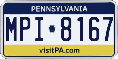 PA license plate MPI8167
