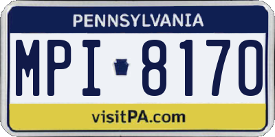 PA license plate MPI8170
