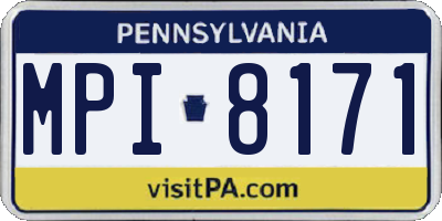 PA license plate MPI8171