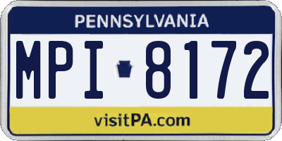 PA license plate MPI8172