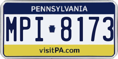 PA license plate MPI8173