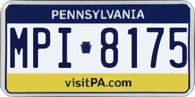 PA license plate MPI8175