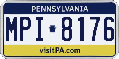 PA license plate MPI8176