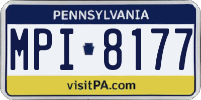 PA license plate MPI8177