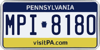 PA license plate MPI8180
