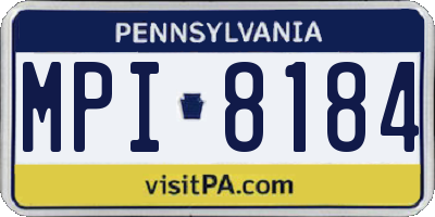 PA license plate MPI8184