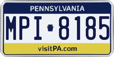 PA license plate MPI8185