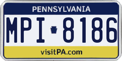 PA license plate MPI8186