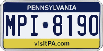 PA license plate MPI8190