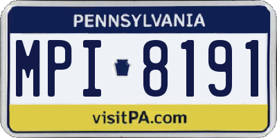 PA license plate MPI8191