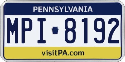PA license plate MPI8192