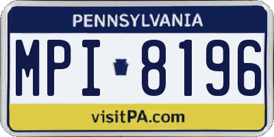 PA license plate MPI8196