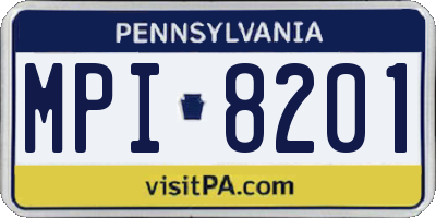 PA license plate MPI8201