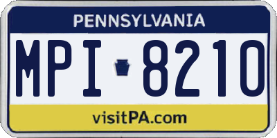 PA license plate MPI8210