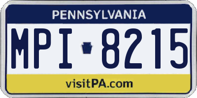 PA license plate MPI8215