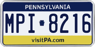PA license plate MPI8216