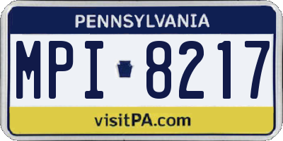 PA license plate MPI8217