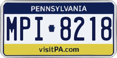 PA license plate MPI8218