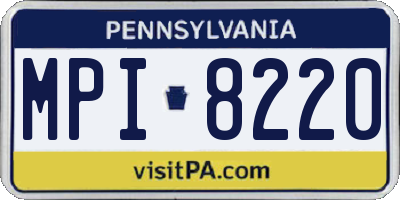 PA license plate MPI8220