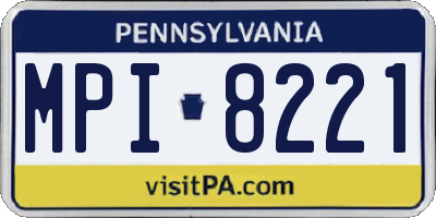 PA license plate MPI8221