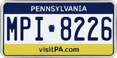 PA license plate MPI8226