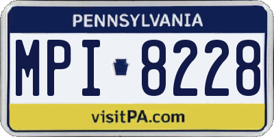 PA license plate MPI8228