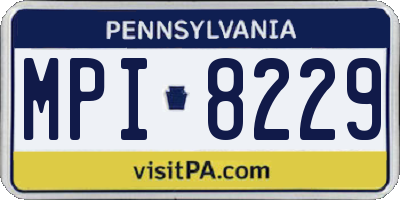 PA license plate MPI8229