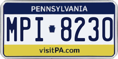 PA license plate MPI8230