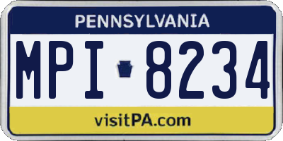 PA license plate MPI8234