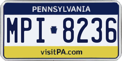 PA license plate MPI8236