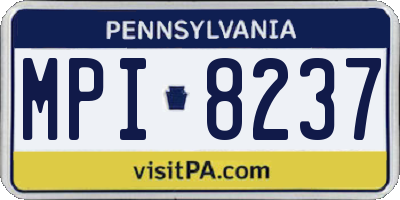 PA license plate MPI8237