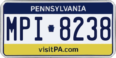 PA license plate MPI8238