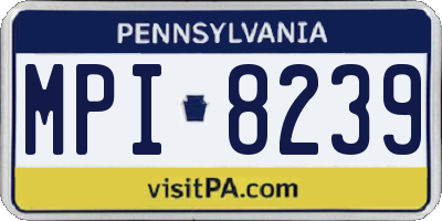 PA license plate MPI8239