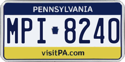 PA license plate MPI8240