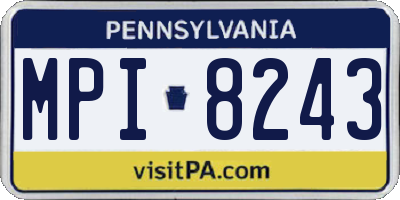 PA license plate MPI8243