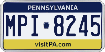 PA license plate MPI8245