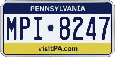 PA license plate MPI8247