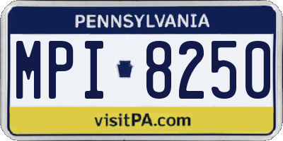 PA license plate MPI8250